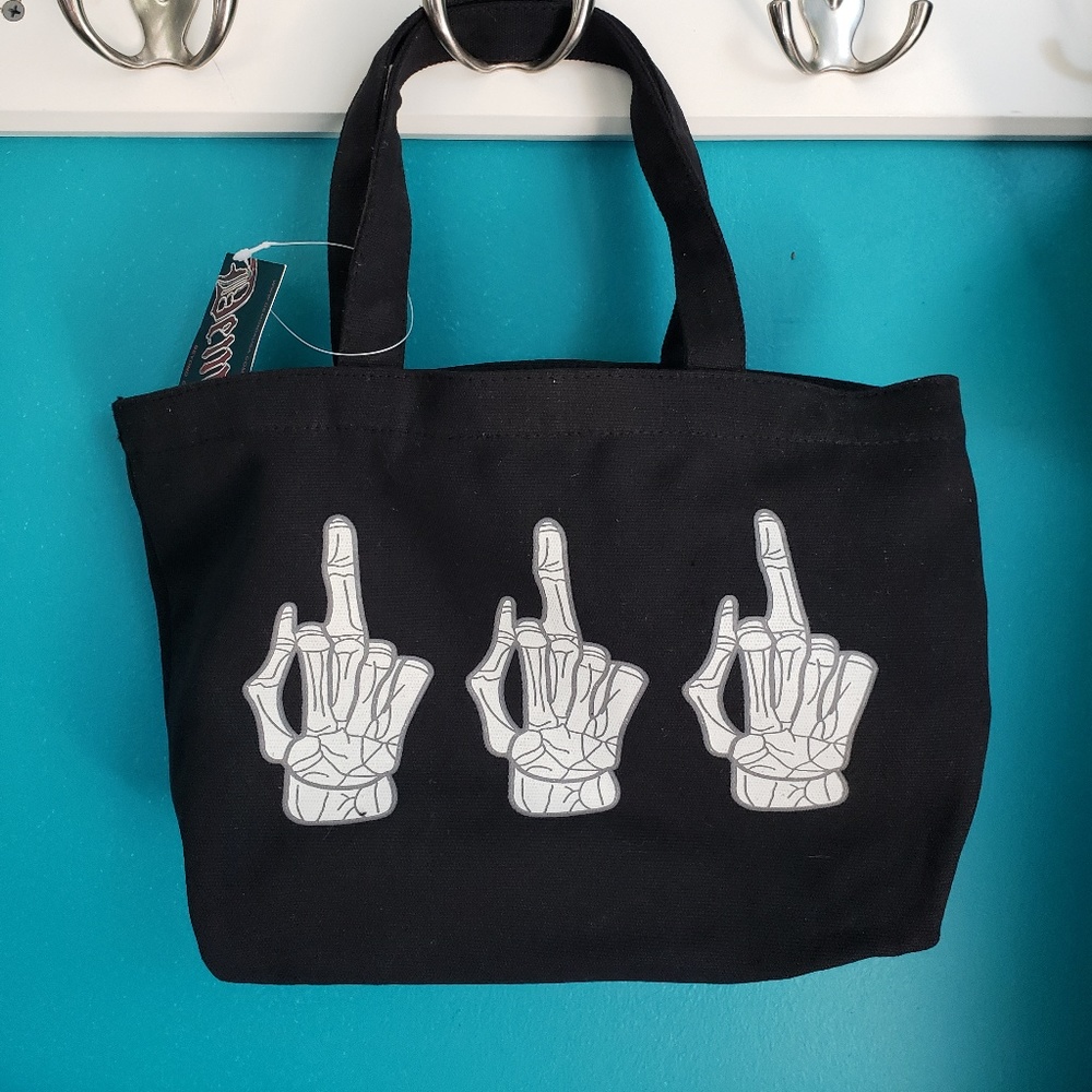 Demonia Naughty Finger Cloth Tote - LAST ONE! NWT - Picture 2 of 4